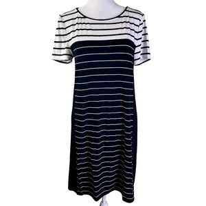 White House Black Market Black and White Shift Dress Size S